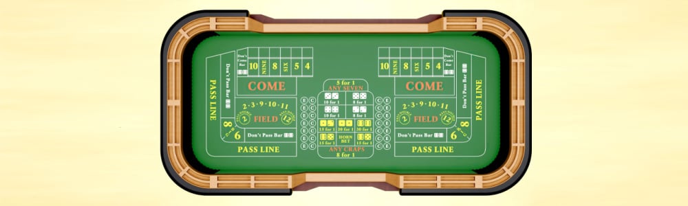 overhead view of a Craps table