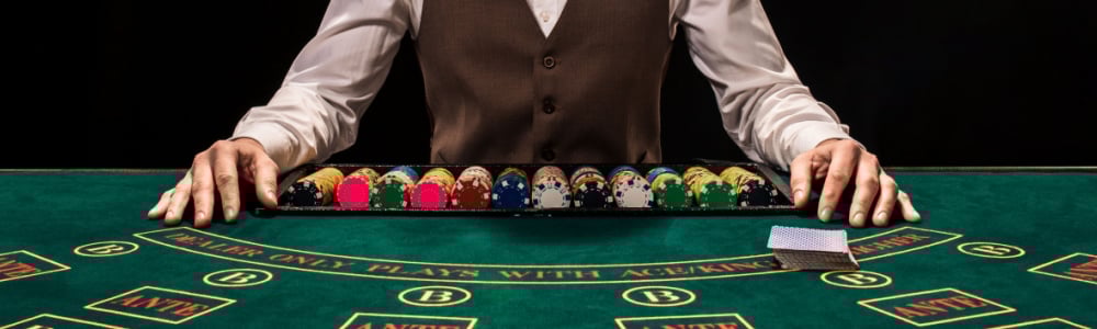 dealer at blackjack table