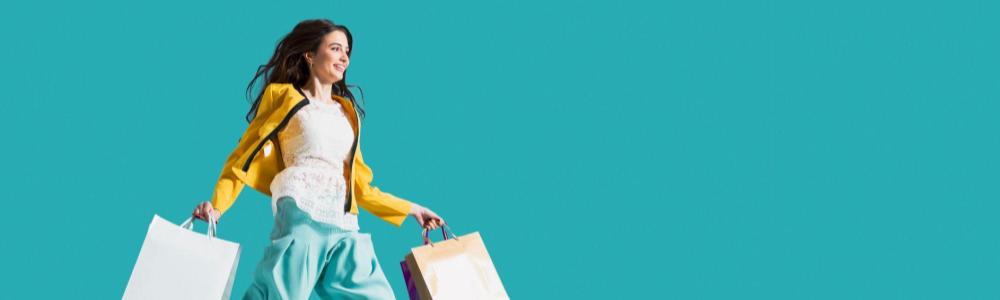 woman with shopping bags